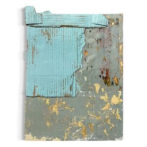 Original Mixed Media Abstract Art Collage Painting 11x14 "Stream"